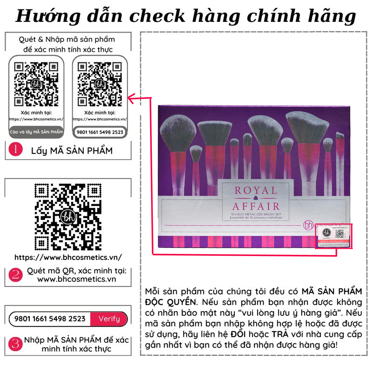 Bộ Cọ Trang Điểm 10 Cây BH COSMETICS Royal Affair BHBO10